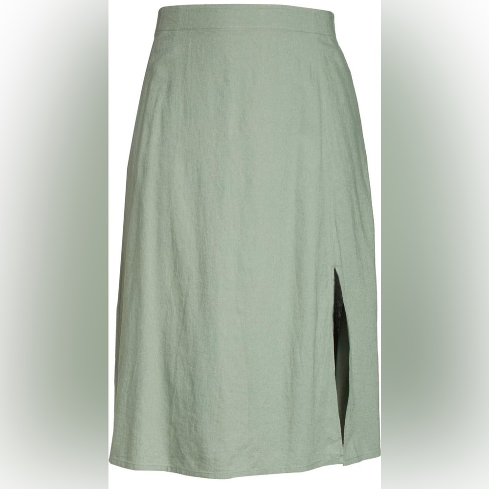 NWT 3X Caslon Green Linen Skirt